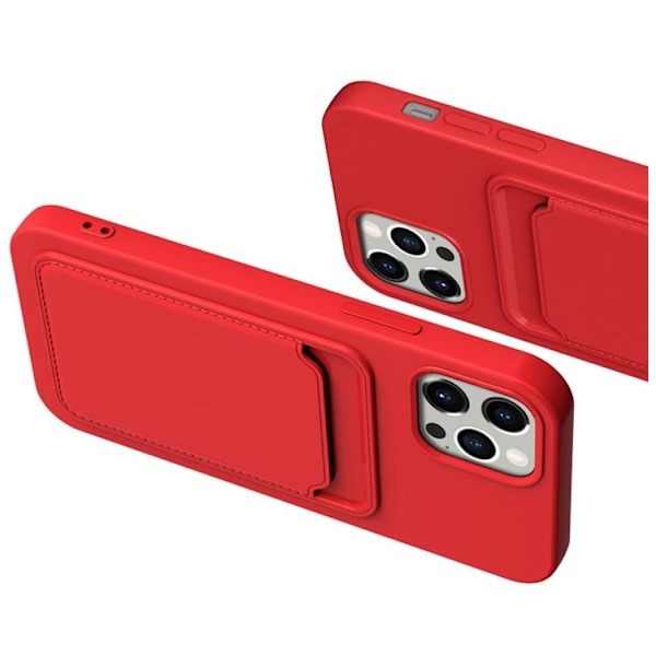 iPhone 15 Mobilskal Korthållare Silikon - Grön