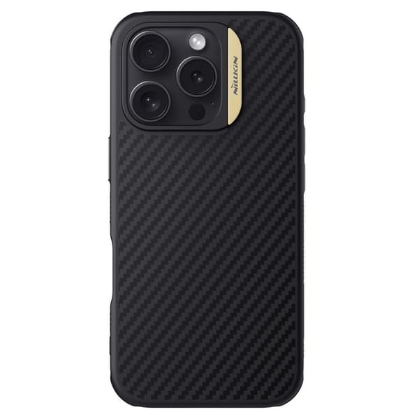 NILLKIN Mobilskal till iPhone 16 Pro Magnetiskt Kolfiber TPU + PC Guld