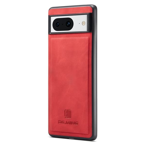 DG.MING Mobilskal till Google Pixel 8 PU Läder Coated PC+TPU Röd