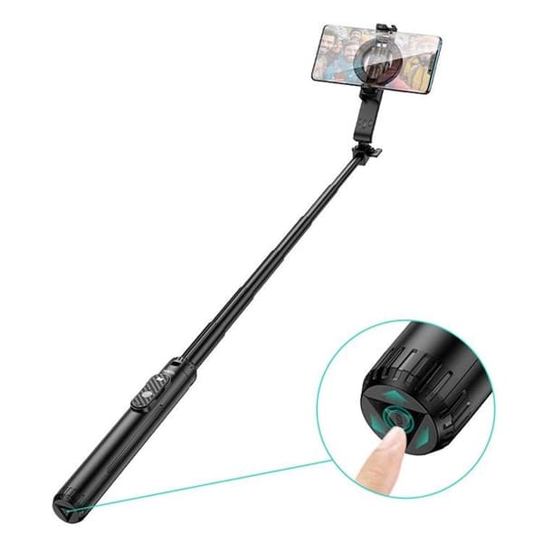 Hoco Magnetisk Selfie Stick Bluetooth Tripod med Fjärrkontroll K25 - Svart