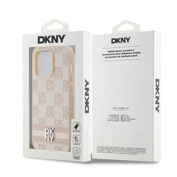 DKNY iPhone 14 Pro Mobilskal Läder Checkered Mono Pattern