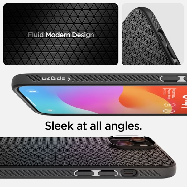 Spigen iPhone 15 Mobilskal Liquid Air - Mat Sort Svart
