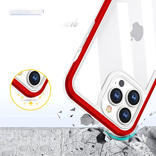 iPhone 13 Pro Skal Clear 3in1 - Röd Röd