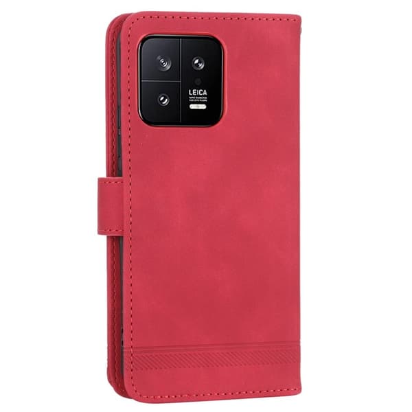 DIERFENG DF-03 Plånboksfodral för Xiaomi 13 5G - Konstläder - Röd