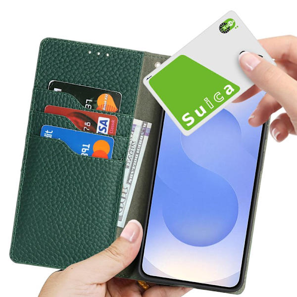 Plånboksfodral för Samsung Galaxy S26 Plus Äkta läder - Mörkgrön