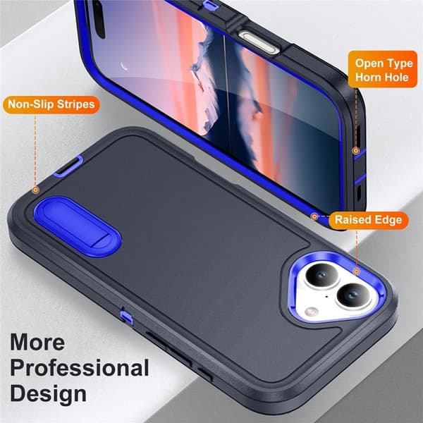 Mobilskal till iPhone 17 Kickstand Silikon - Mörkblå/Sapphire Blå