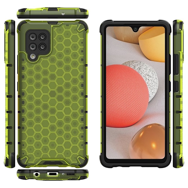 Honeycomb Armor Bumper Skal Galaxy A42 5g - Grön Grön