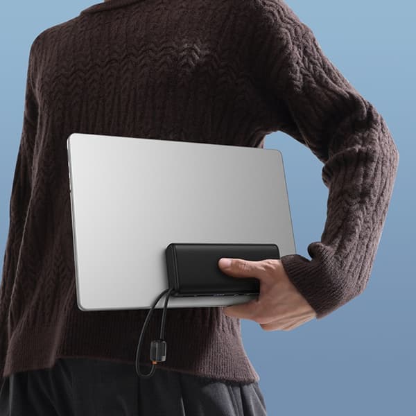 Baseus Powerbank 20000mAh Dual USB-C Kable 100W - Svart Svart