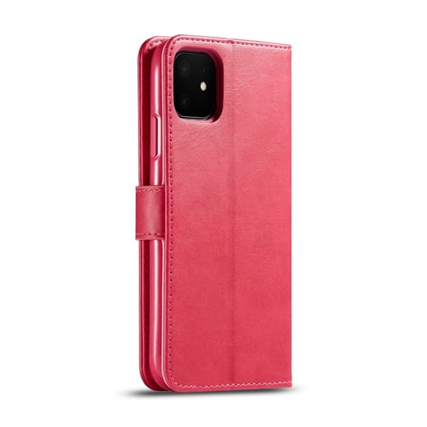 LC.imeeke iPhone 11 Plånboksfodral i Konstläder - Justerbar Ställning - Rosa