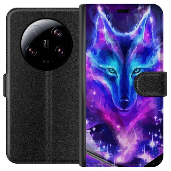Plånboksfodral till Xiaomi 13 Ultra med Neon Varg