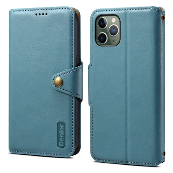 DENIOR iPhone 11 Pro Plånboksfodral Konstläder Blå