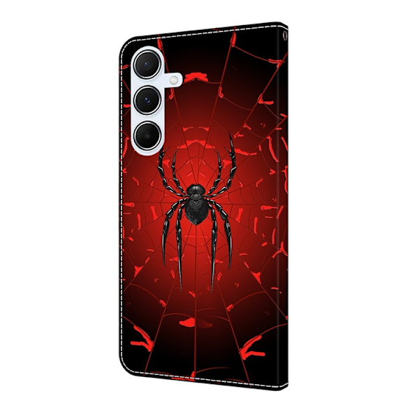 Galaxy A17/A26 Plånboksfodral Konstläder Pattern Printing Röd