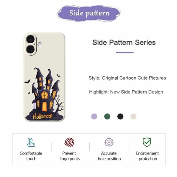 Mobilskal till iPhone 17 med Halloween Castle Pattern TPU - Beige Beige