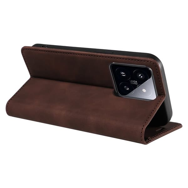 BETOPNICE 003 för Xiaomi 14 Pro Plånboksfodral Konstläder - Brun