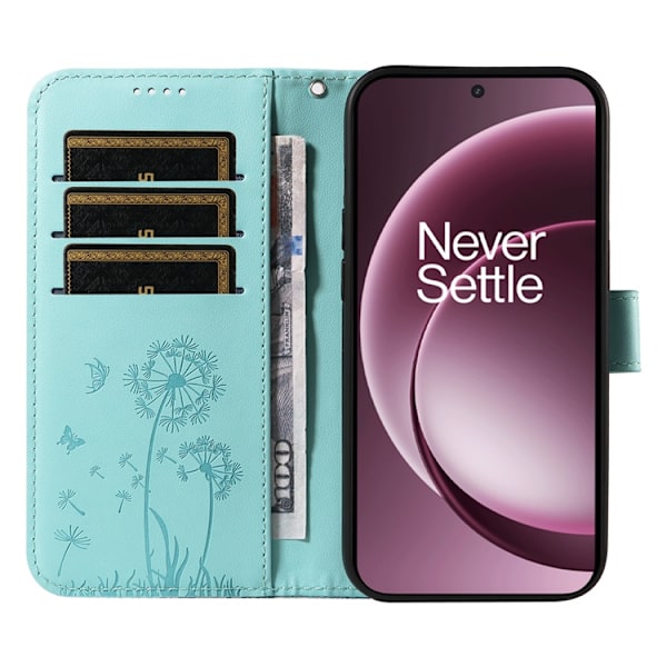 OnePlus 15 5G Plånboksfodral Dandelion Imprint Konstläder Grön
