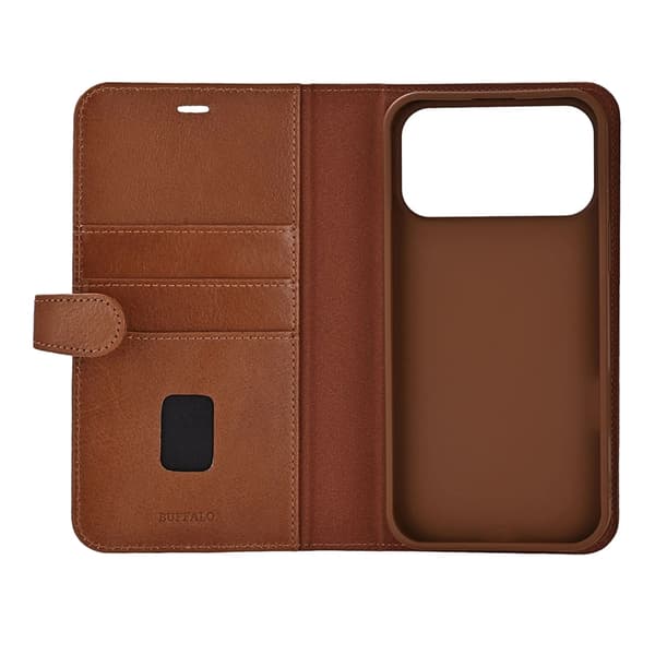 BUFFALO iPhone 17 Pro Max Plånboksfodral MagSafe 2-i-1 3 Kort - Brun Brun