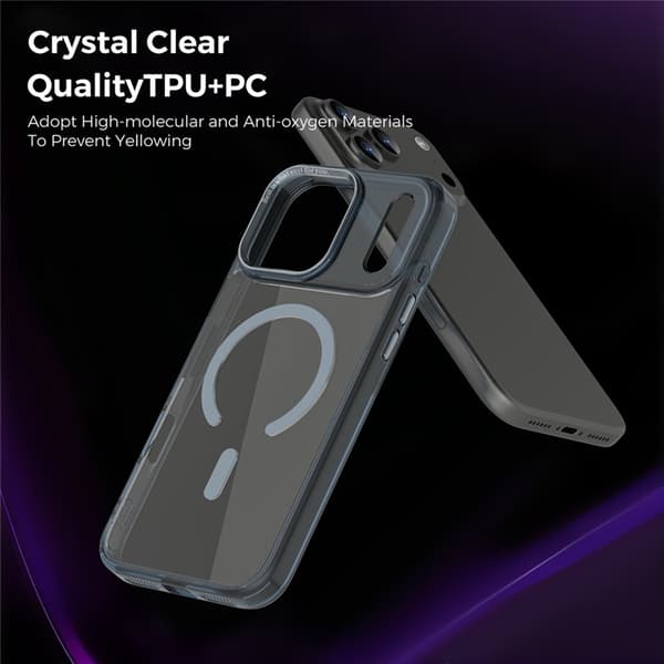 Mobilskal till iPhone 17 Pro MagSafe Transparent TPU+PC - Titangrå Grå