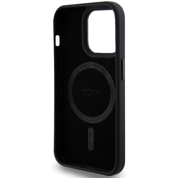 Tumi Mobilskal till iPhone 15 Pro MagSafe Leather Ballistic Pattern - Svart