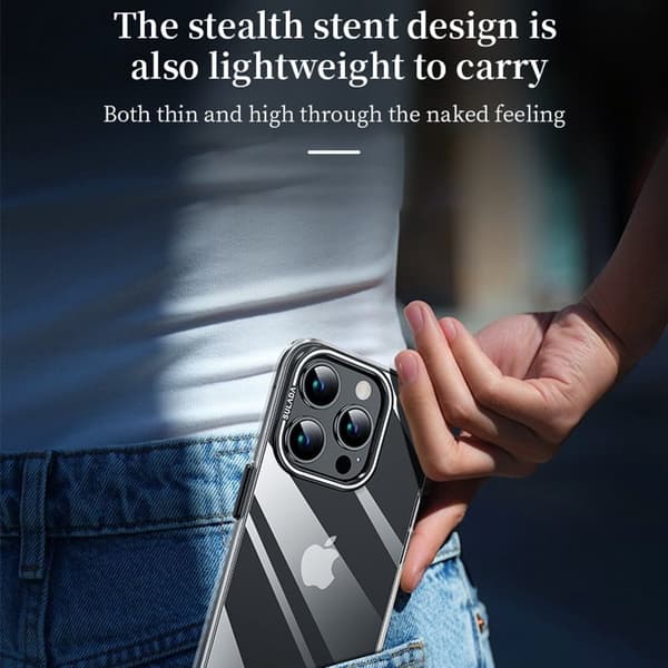 SULADA Mobilskal till iPhone 15 Pro med Kickstand Klar TPU+PC - Svart