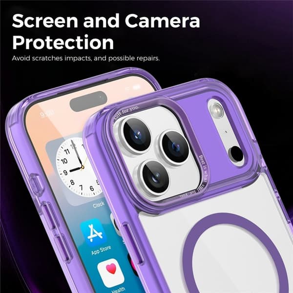 Mobilskal till iPhone 17 Pro MagSafe Transparent TPU+PC - Lila Lila