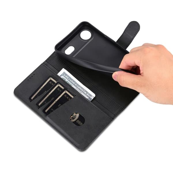 AZNS iPhone Air Plånboksfodral Konstläder - Svart