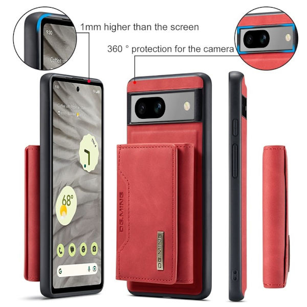 DG.MING M2 Series Google Pixel 8a Plånboksfodral Konstläder Röd