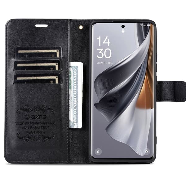AZNS Xiaomi 14 Ultra Plånboksfodral Ställ Stötsäker Konstläder - Svart