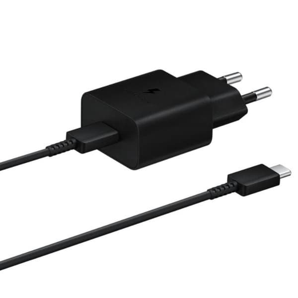 Samsung USB Väggladdare 15W USB-C Kabel- Svart Svart