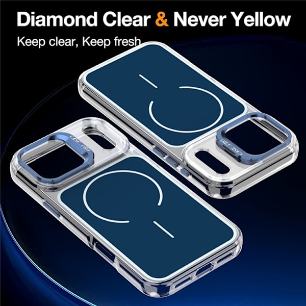 Mobilskal till iPhone 17 Pro Max MagSafe Lens Kickstand TPU + PC - Blå Blå