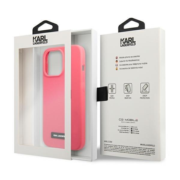 Karl Lagerfeld iPhone 13 Pro -suojus silikonilaatta - fuksia