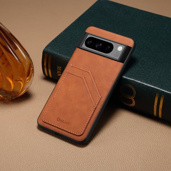 DENIOR Google Pixel 8 Pro Fodral KonstLäder Retro Brun