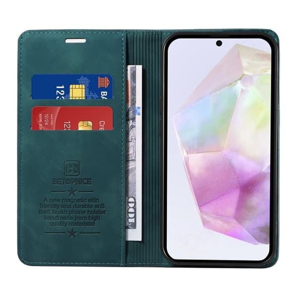 BETOPNICE 003 Samsung Galaxy A56 5G Plånboksfodral Konstläder - Grön