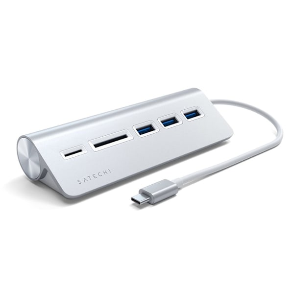 Satechi USB-C Aluminum USB-hub & Minneskortläsare - Grå grå