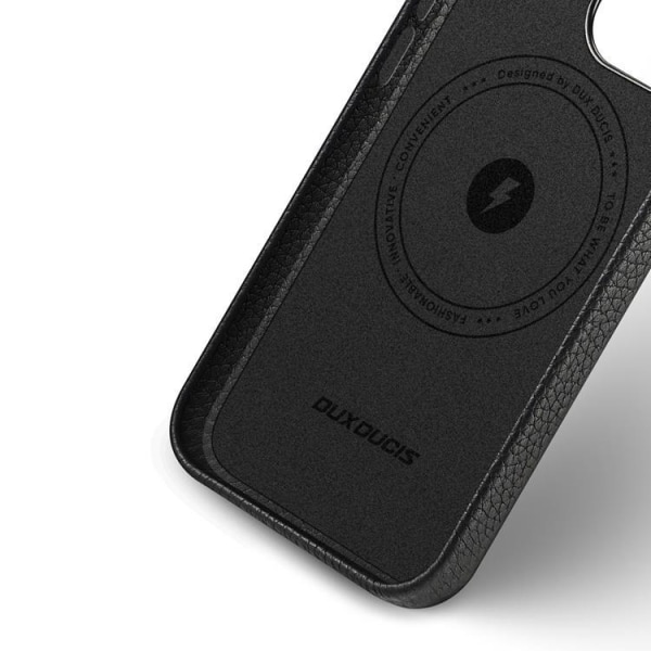 Dux Ducis iPhone 13 Pro Max MagSafe Taske Ægte Læder Roma - Sort