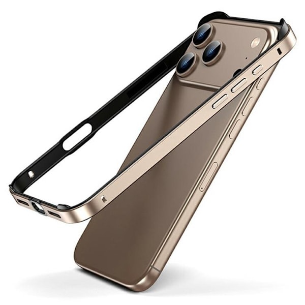 Mobilskal till iPhone 17 Pro Max Hollow Metal Bumper - Guld Guld