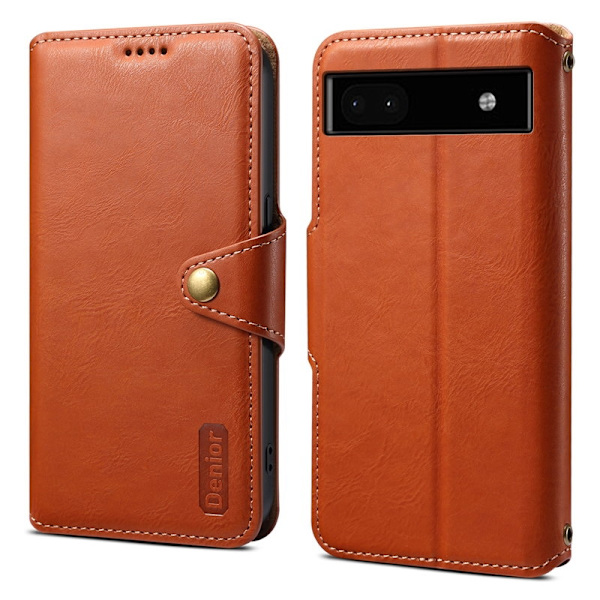 DENIOR Google Pixel 6a Plånboksfodral Konstläder - Brun