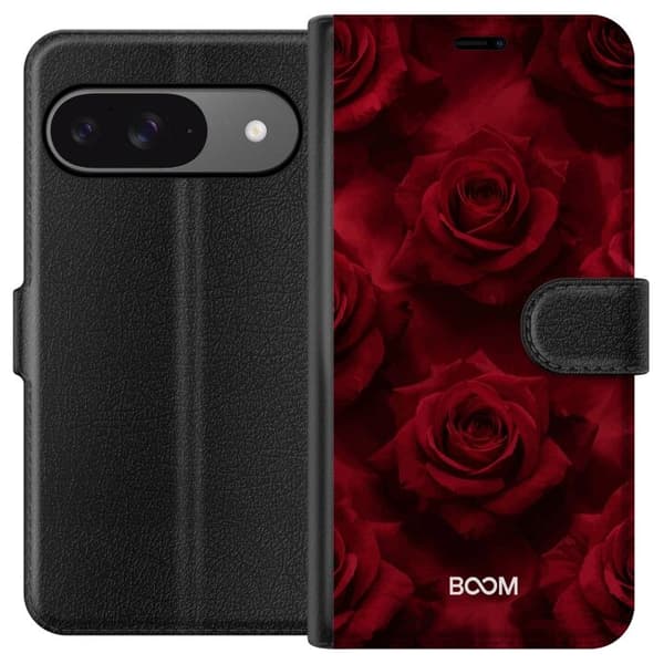 Plånboksfodral till Google Pixel 9 Pro med Crimson Rose