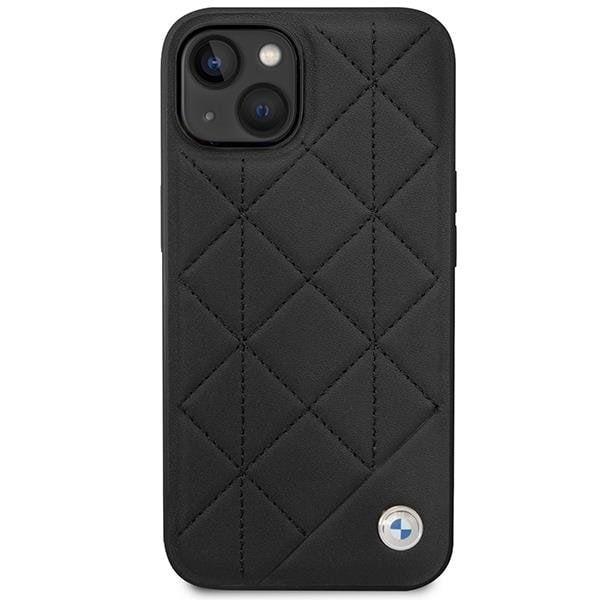 BMW iPhone 14 Mobilskal Läder Quilted - Svart Svart
