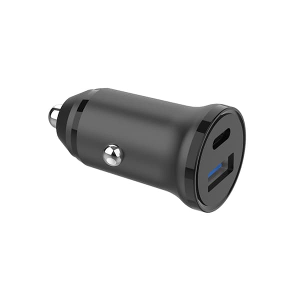 Gear Biloplader PD 30W QC 18W 1xUSB-C 1xUSB-A 12/24V Svart