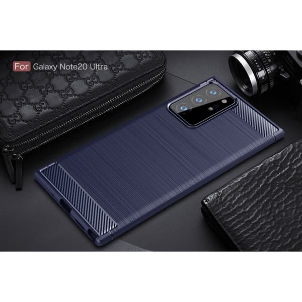Carbon TPU Cover til Galaxy Note 20 Ultra - Blå Blue