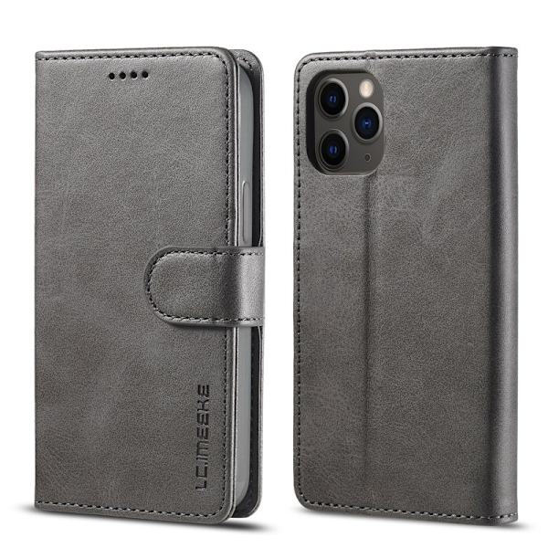 LC.IMEEKE iPhone 12 Pro Plånboksfodral i Konstläder - Grå