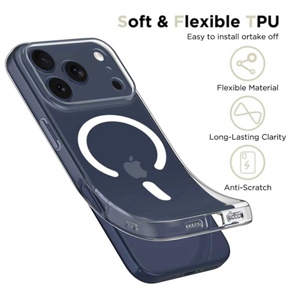 Tech-Protect Mobilskal till iPhone 17 Pro Magsafe Flexair - Clear Transparent