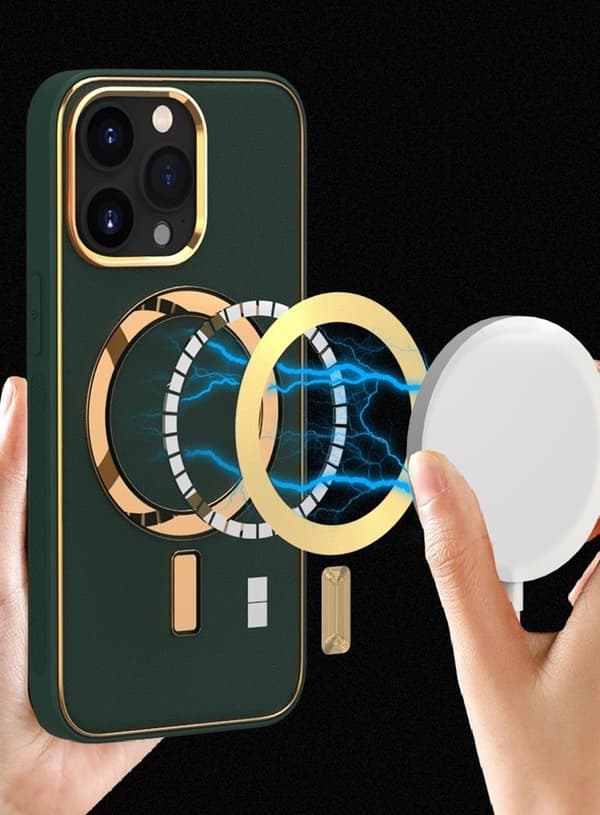 BOOM iPhone 14 Plus Magsafe Nahkakuori - Vihreä Grön