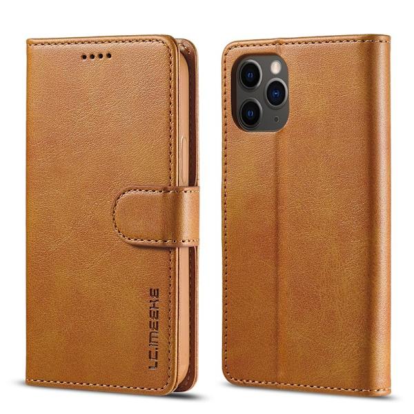 LC.IMEEKE iPhone 12 Plånboksfodral i Konstläder - Brun