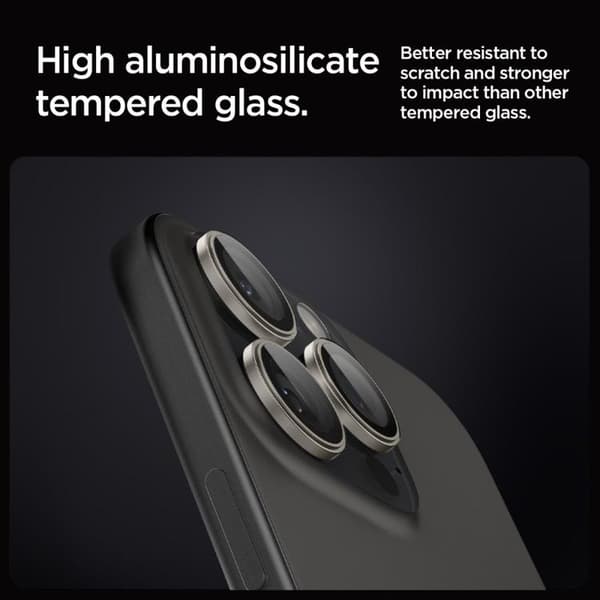 [2-PACK] Spigen iPhone 15 Pro/15 Pro Max Kameran linssuojat karkaistusta lasista Black
