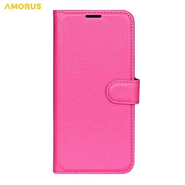 Amorus Plånboksfodral för Samsung Galaxy S26 Plus Konstläder Stöd - Rosa
