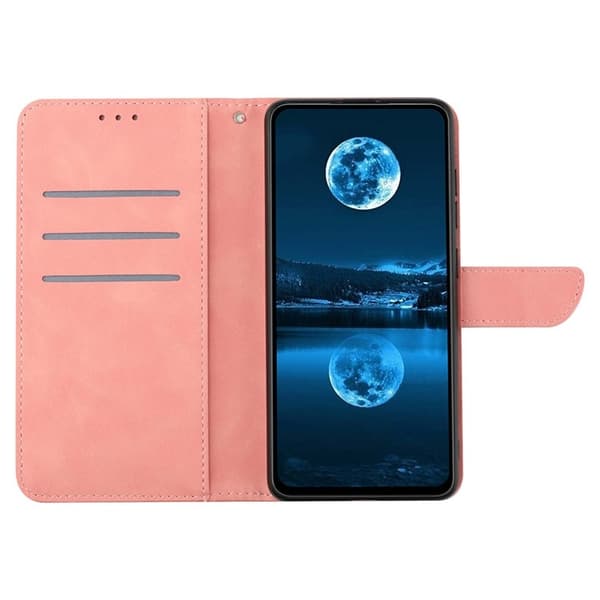 Sony Xperia 1 VII Plånboksfodral Skin Touch Lines Imprinted Rosa