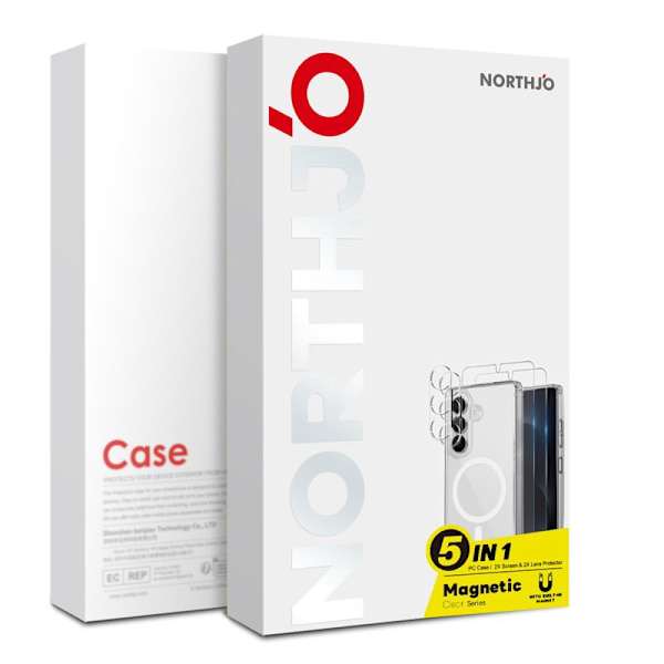NORTHJO Mobilskal för Samsung Galaxy S26 Plus Magnetiskt PC + TPU - Transparent