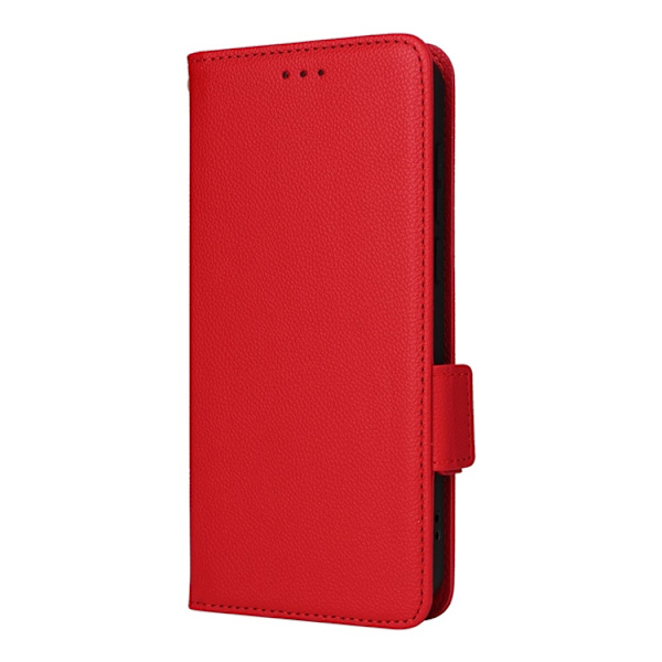 OnePlus 15 5G Plånboksfodral Litchi Texture Konstläder Röd