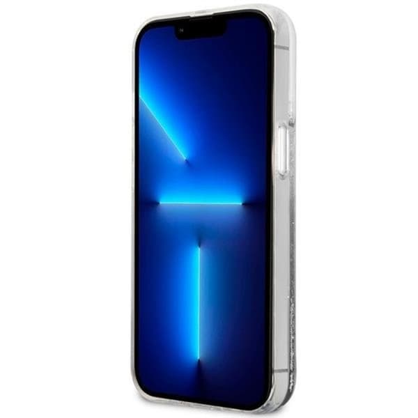 Guess iPhone 14 -puhelinkuori Liquid Glitter Marble - Valkoinen Vit